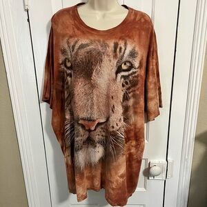 The Mountain 2011 Tiger Graphic Shirt Brown 3XL FLAWED C2